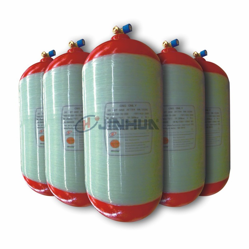 Energy Saving Hoop-wrapped CNG Cylinder with Steel Liner for Vehicles in Red HYJH16